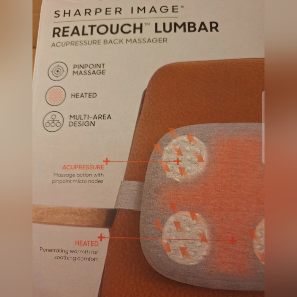 Sharper Image RealTouch Lumbar Acupressure Back Massager Back Support Legs Feets